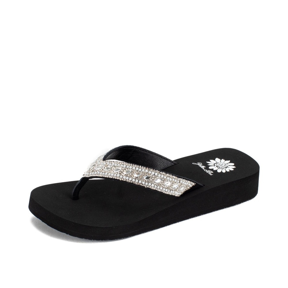 Yellow box Jesie Flip Flop Sandal color black medium width
